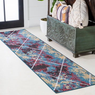 Cole Minimalist Diamond Trellis Area Rug